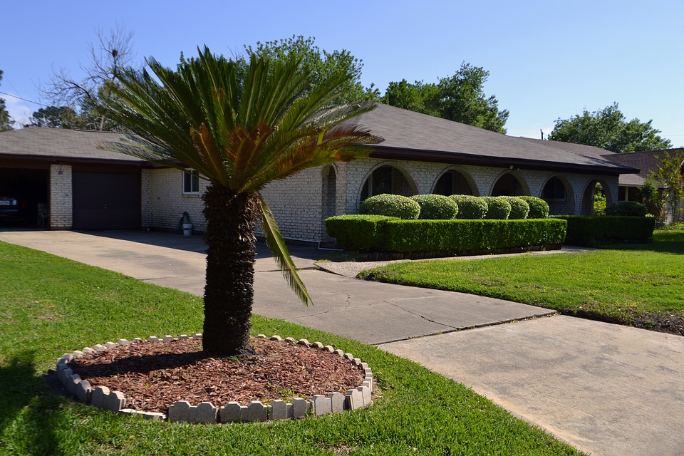 house with well-maintained lawn